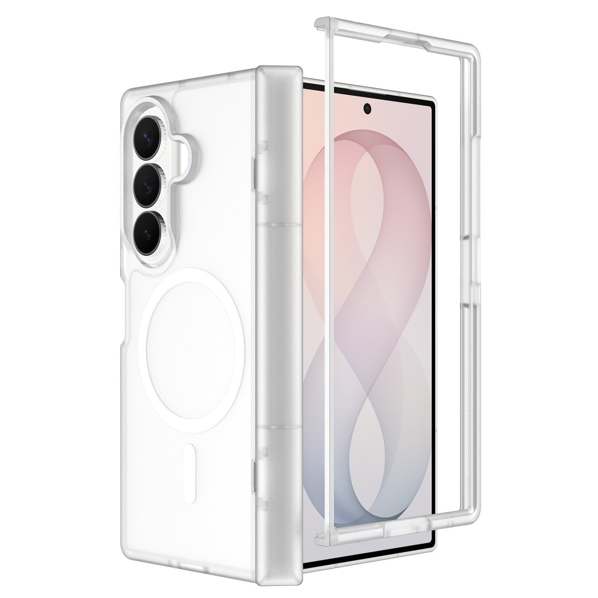 Magnetic Matte Case for Samsung Galaxy Z Fold 8 Ultra, Translucent TPU Shockproof Protective Cover with Spring Hinge