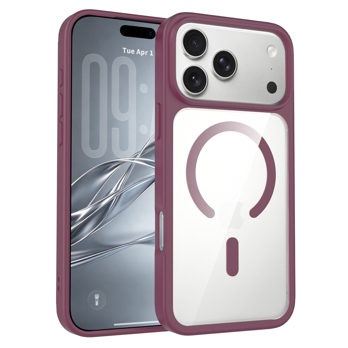 Sanfeng Skin-Feel Transparent Magnetic Phone Case, Anti-Fingerprint Shockproof Silicone Protective Cover