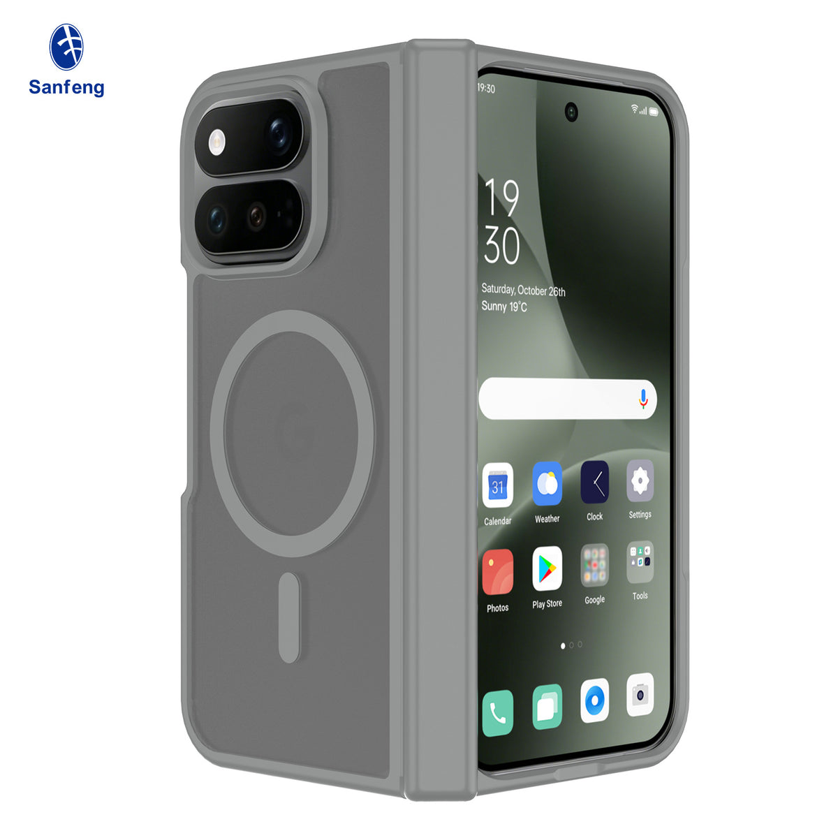 Magnetic Protective Case for Google Pixel Foldable Phone, Anti-Fall Shockproof TPU Cover