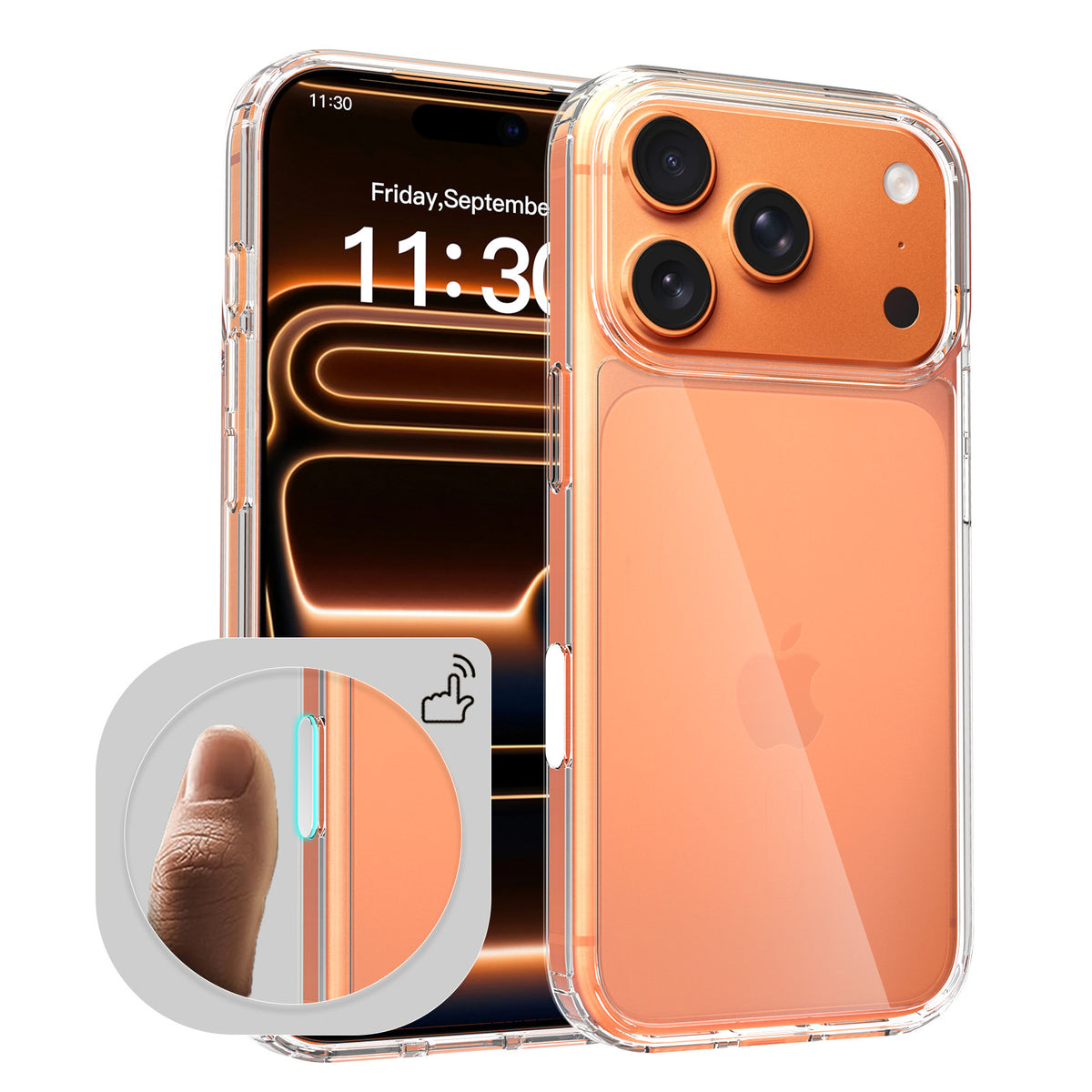 Magnetic Transparent Phone Case with Camera Button for iPhone 16 & 17 Pro Max Plus, Clear Anti-Scratch Protective Cover