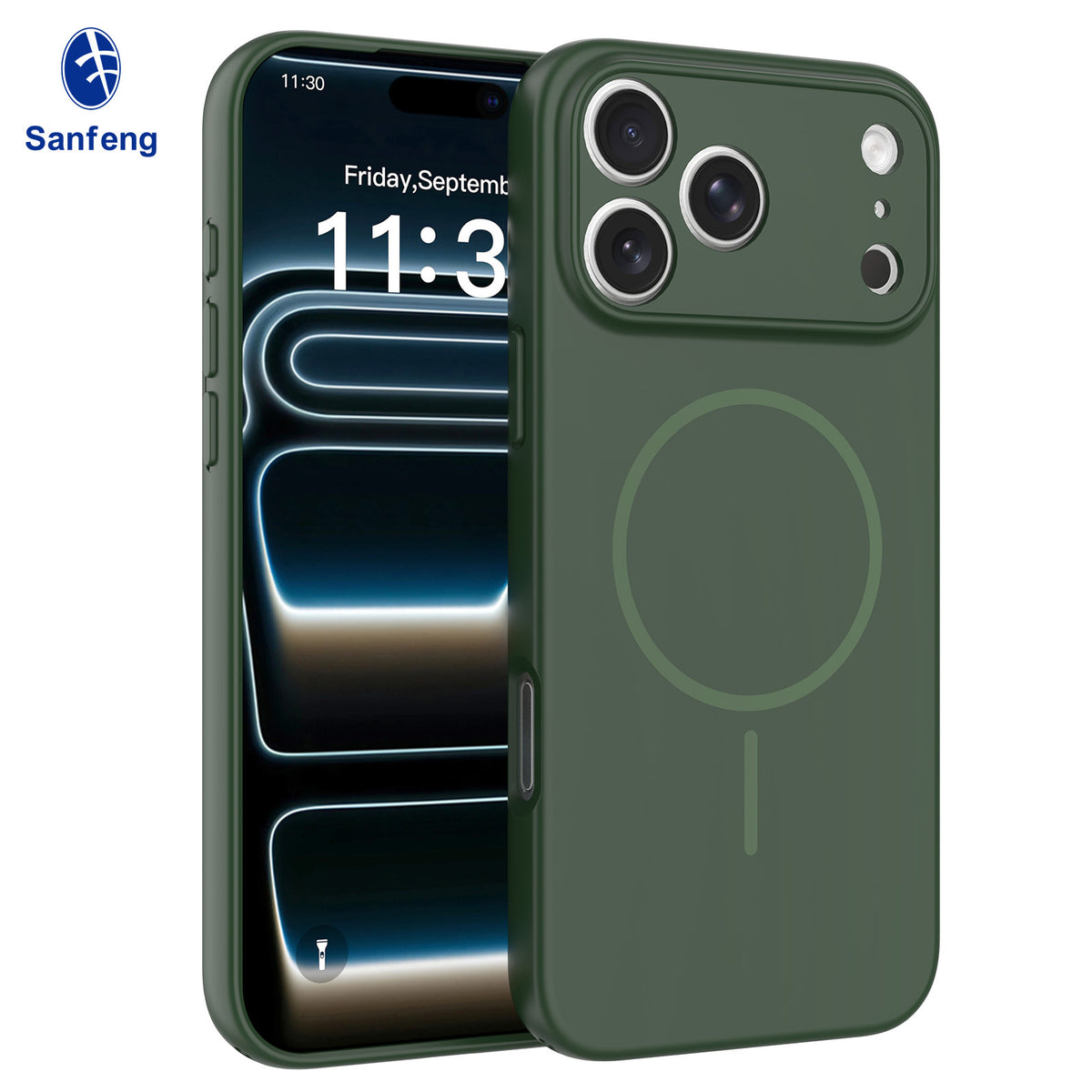 Matte Magnetic Full-Cover Silicone Protective Case with Lanyard Hole for iPhone 17 / 16 / 15 Series, Shockproof Anti-Drop Cover