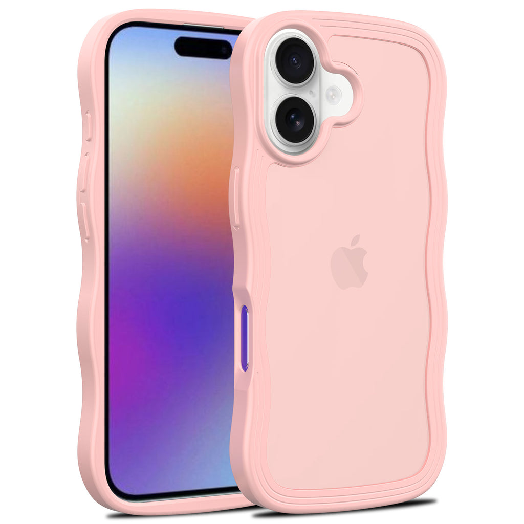 Skin-Feel Frosted Magnetic Phone Case with Wavy Edge for iPhone 16 15 14 13 Pro Max Plus, Matte TPU Protective Cover
