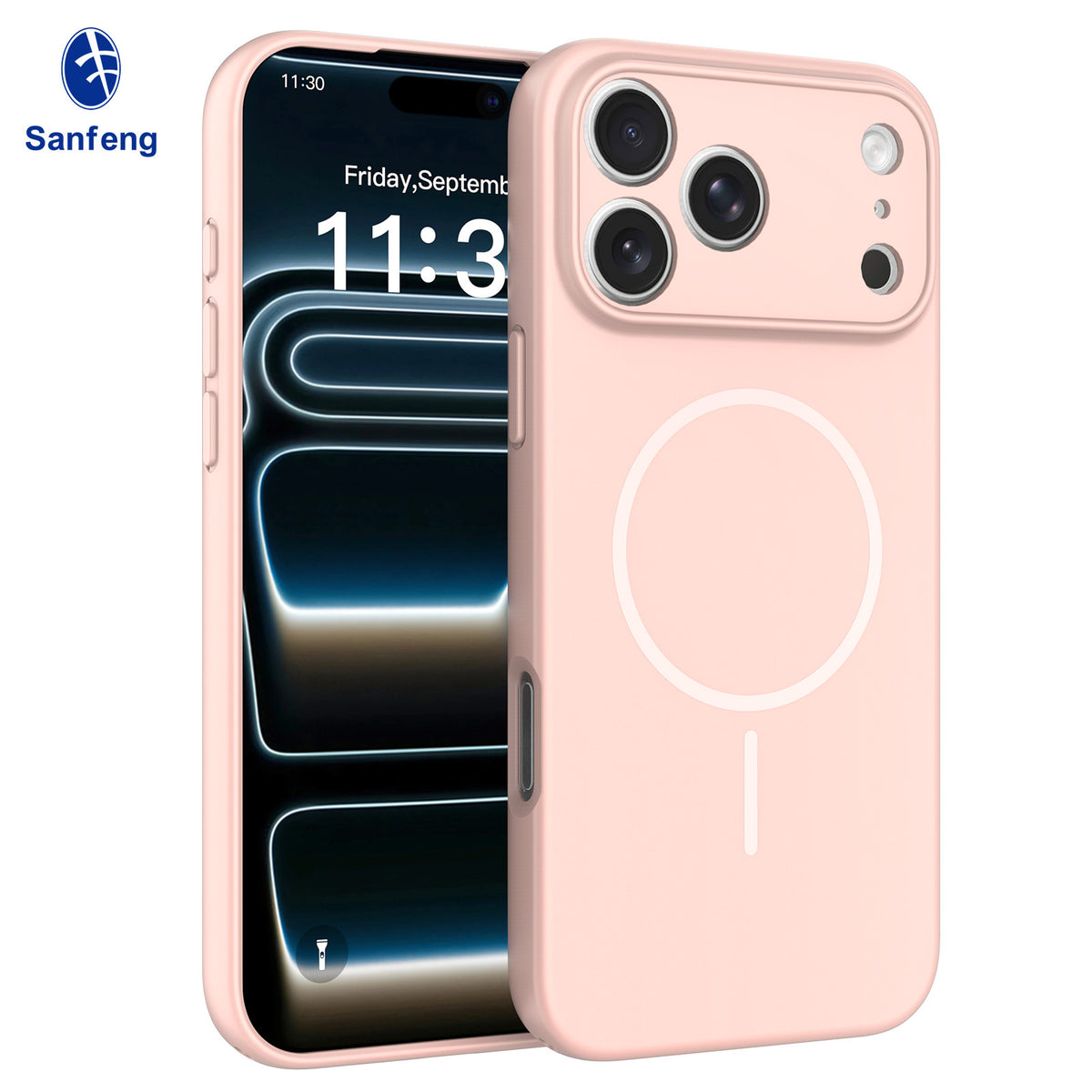 Magnetic Matte Silicone Phone Case with Lanyard Hole for iPhone 17 16 15 Pro Max Anti-Fall Protective Cover