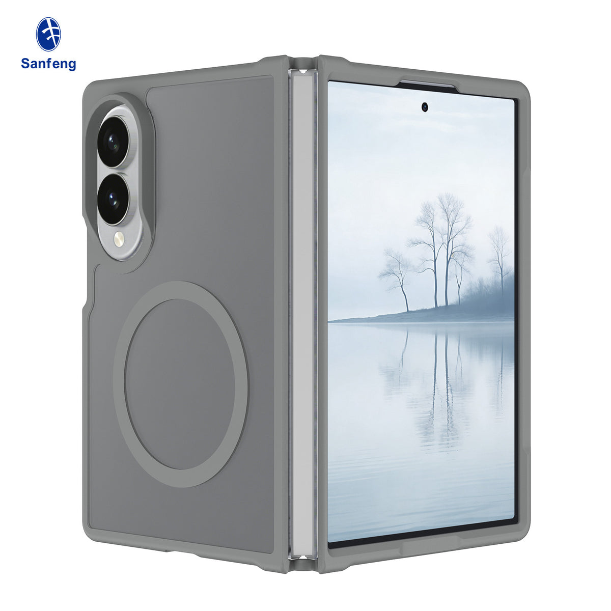 Sanfeng Magnetic Skin-Feel TPU Protective Phone Case for Samsung Z Fold Series - Slim Anti-Drop Foldable Cover