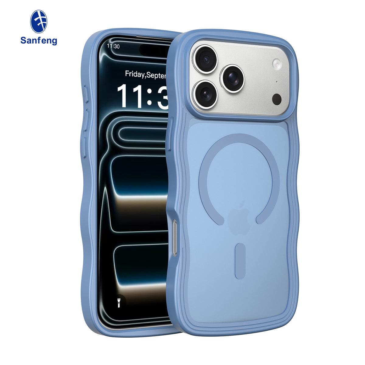 Sanfeng Magnetic Skin-Feel TPU Phone Case, Minimalist Anti-Drop Protective Shockproof Cover Compatible with iPhone