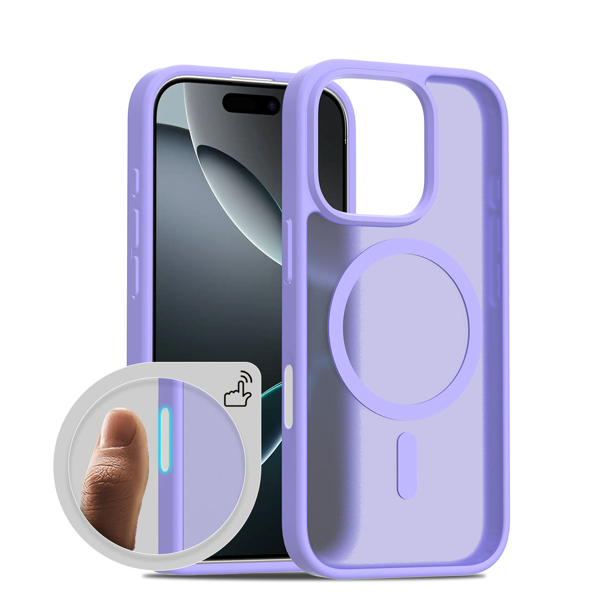 Matte Magnetic Phone Case for iPhone with Skin-Feel Finish and Responsive Two-in-One Buttons - Anti-Fingerprint TPU Protective Cover