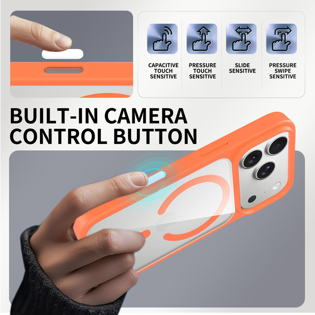 Magnetic Translucent Frosted Case for iPhone 17 Pro Max, Shockproof Skin-Feel Silicone Protective Phone Cover
