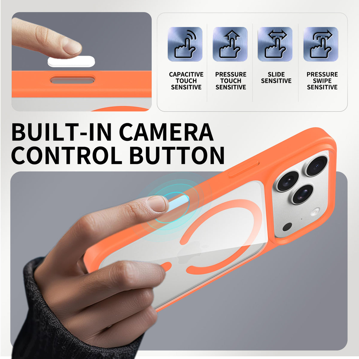 Magnetic Translucent Frosted Case for iPhone 17 Pro Max, Shockproof Skin-Feel Silicone Protective Phone Cover