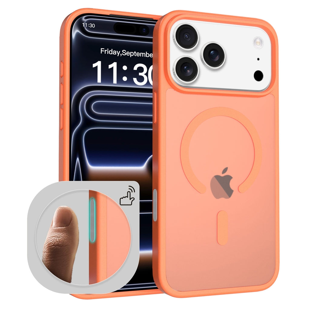 Magnetic Anti-Drop Phone Case Compatible with iPhone 16 / 15 / 14 Pro Max, Matte Skin-Feel Shockproof TPU Protective Cover