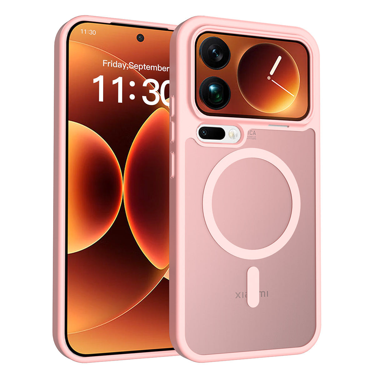 Magnetic Semi-Transparent Skin-Feel Phone Case for Xiaomi - Anti-Fall TPU Protective Cover, Brown