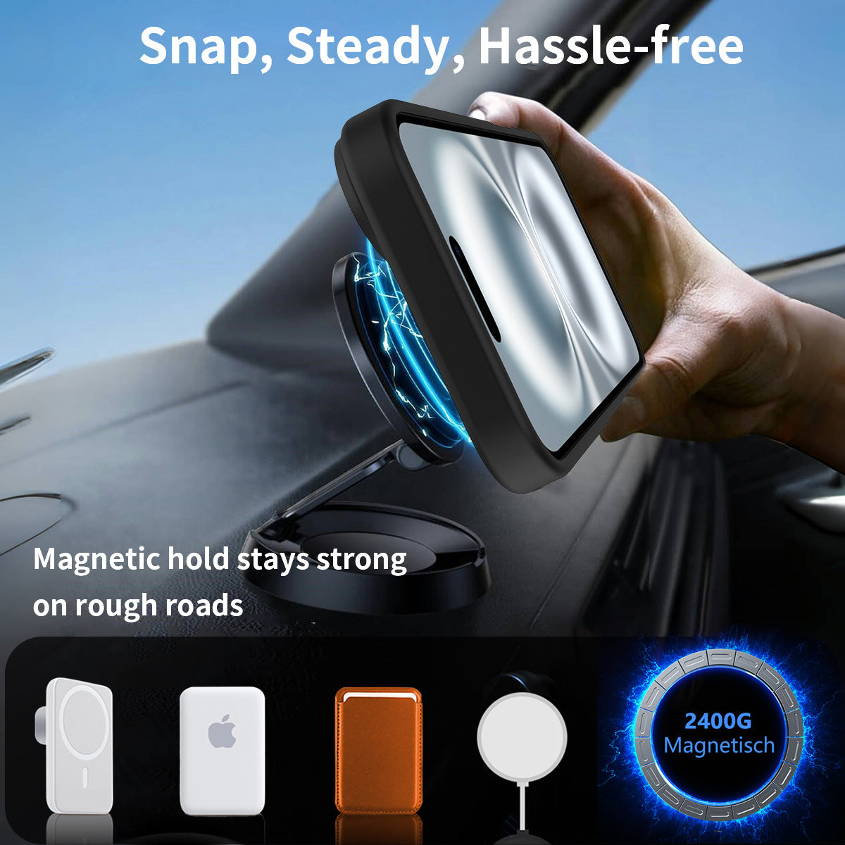 Sanfeng Magnetic Phone Case with Invisible Stand for iPhone 16 15 14 13 12 Pro Max, Frosted TPU Anti-Drop Protective Cover