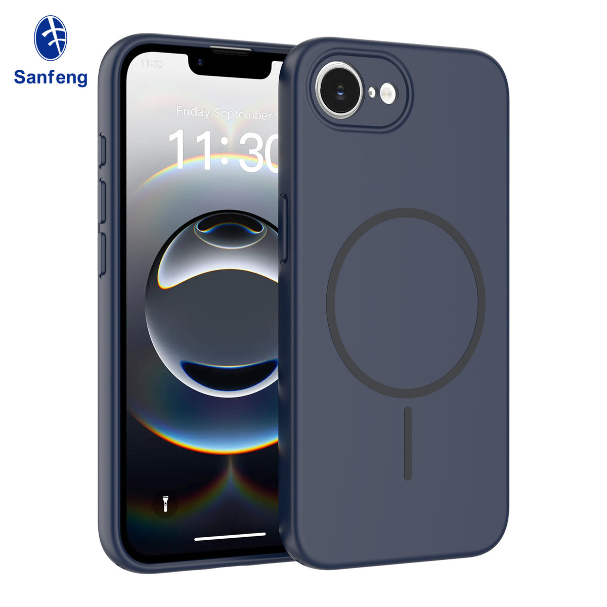 Magnetic Matte Silicone Phone Case with Lanyard Hole, Full-Cover Shockproof Protective Cover Compatible with iPhone 16 / 17 Series