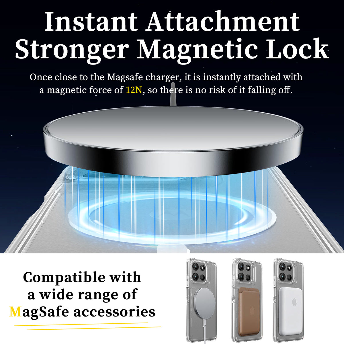 Clear Magnetic Case Compatible with Motorola Moto G56 G15 G05 Edge 50 Pro - Shockproof All-Inclusive TPU Soft Phone Cover