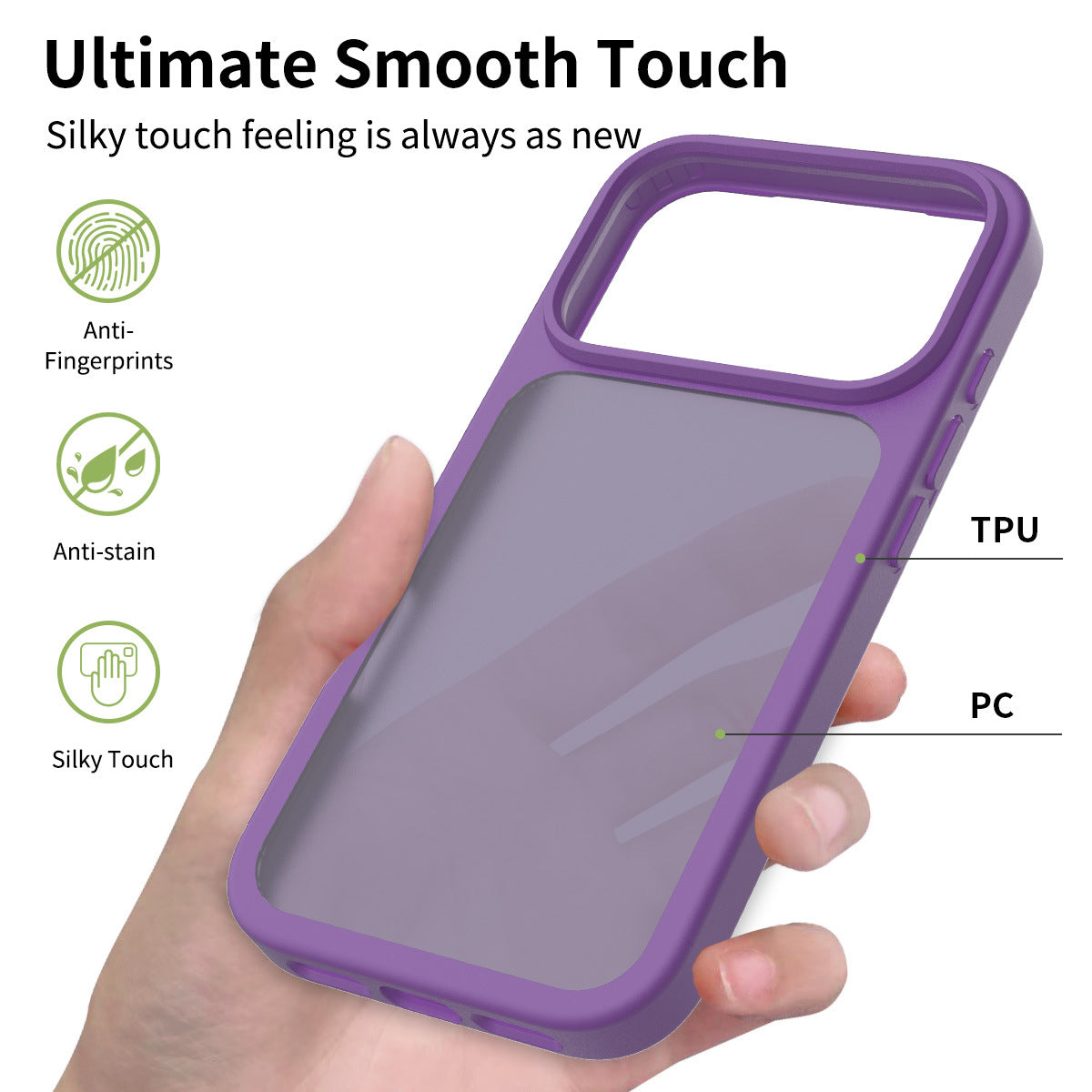 Frosted Translucent Skin-Feel TPU Phone Case - Anti-Drop Protective Cover for iPhone