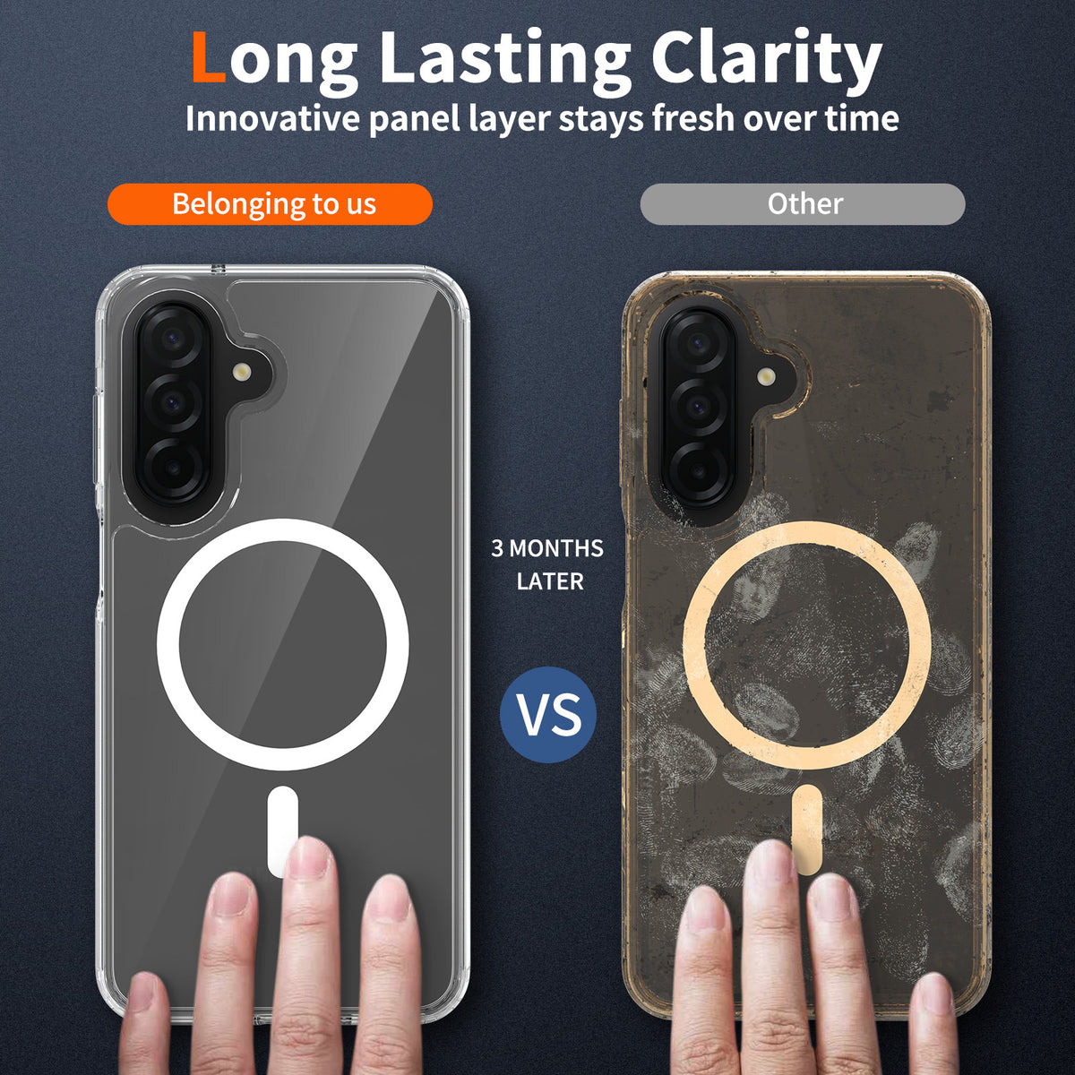Clear Magnetic Shockproof Phone Case for Samsung Galaxy A Series, Anti-Yellowing Slim TPU Protective Cover