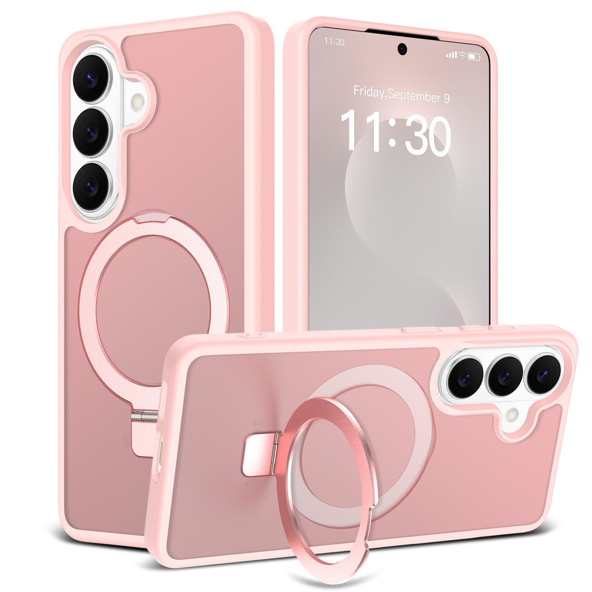 Magnetic Stand Phone Case for Samsung Galaxy S25 S26 Ultra Plus, Matte TPU Shockproof Cover with Built-in Kickstand