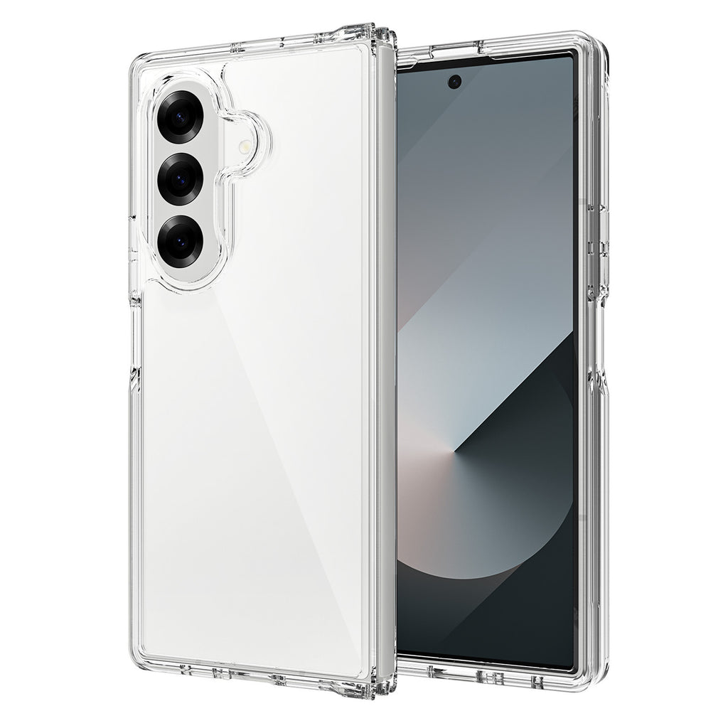Clear TPU Shockproof Case Compatible with Samsung Galaxy Z Flip 7 and Z Flip 6, Transparent Two-Piece Folding Anti-Drop Protective Cover