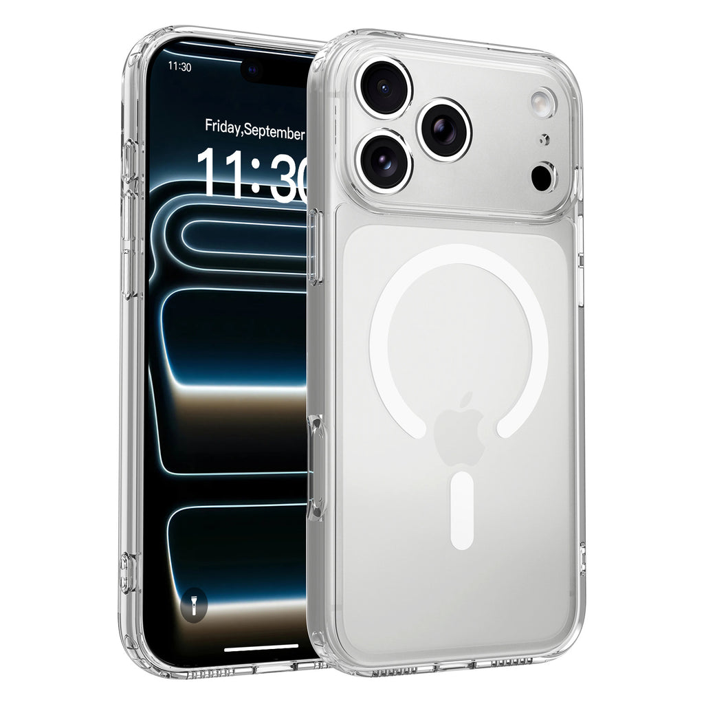 Sanfeng Clear Magnetic Phone Case for iPhone 16 Pro Max, Ultra-Thin Shockproof TPU Protective Cover with Precise Camera Protection