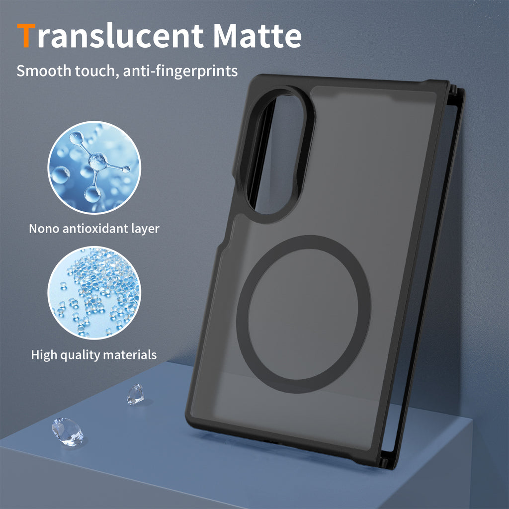Sanfeng Magnetic Skin-Feel TPU Protective Phone Case for Samsung Z Fold Series - Slim Anti-Drop Foldable Cover