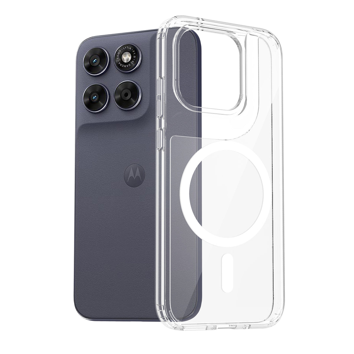 Transparent Magnetic Shockproof Case for Motorola Moto G & Edge Series, Slim 1.5mm Anti-Fingerprint TPU Protective Clear Cover