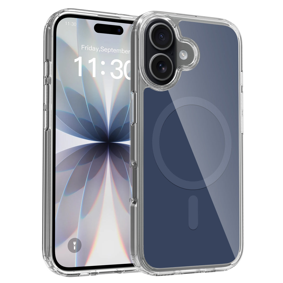 Magnetic Clear Protective Phone Case Compatible with iPhone 17 Air, Transparent TPU Silicone Cover (Transparent + Orange)