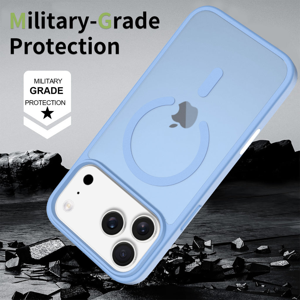 Sanfeng Skin-Feel Magnetic TPU Phone Case with Smart Button Cover, Anti-Fall Protective Slim Back Shell Compatible with iPhone 17 Air