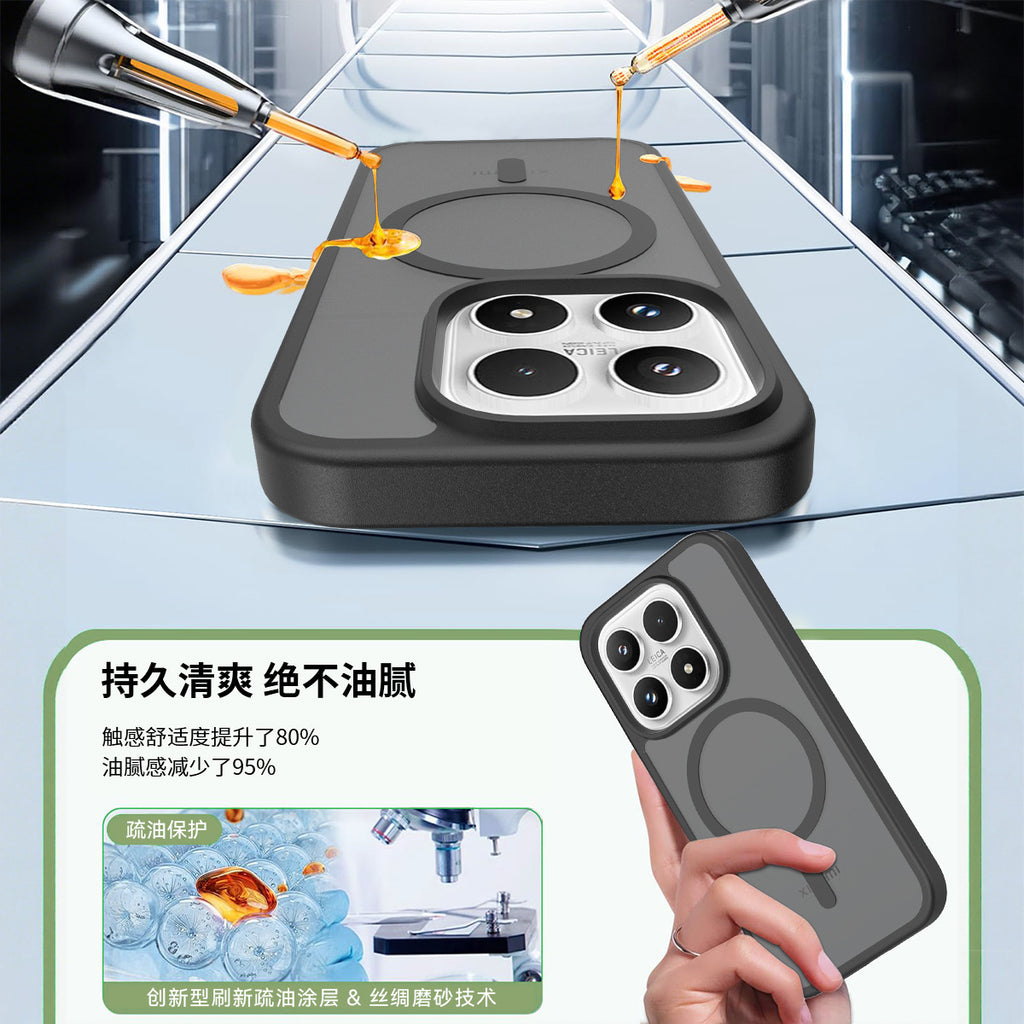 Magnetic Frosted Translucent Case for Xiaomi - Anti-Fall Matte Skin-Feel Shockproof TPU Phone Cover