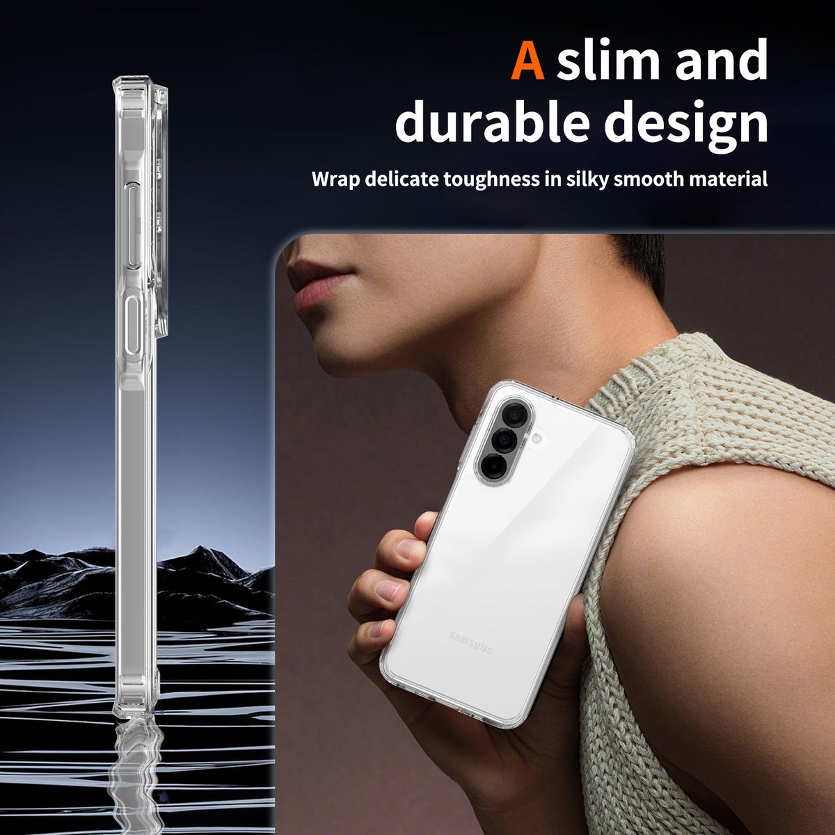 Transparent TPU Phone Case for Samsung Galaxy A Series, Slim Anti-Scratch Anti-Fall Clear Back Cover