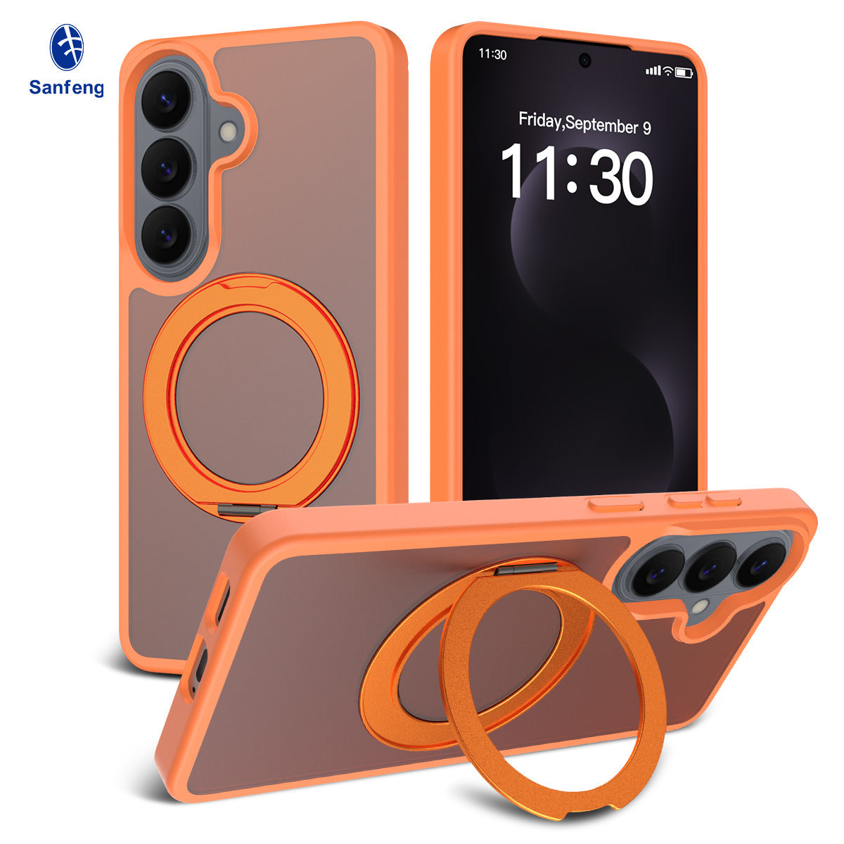 Magnetic Rotating Stand Case for Samsung Galaxy S25 S24 S23 Series, Frosted PC + TPU Anti-Drop Protective Cover