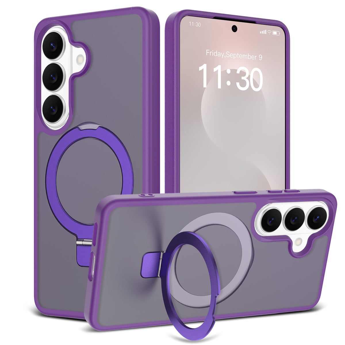 Magnetic Stand Phone Case for Samsung Galaxy S25 S26 Ultra Plus, Matte TPU Shockproof Cover with Built-in Kickstand