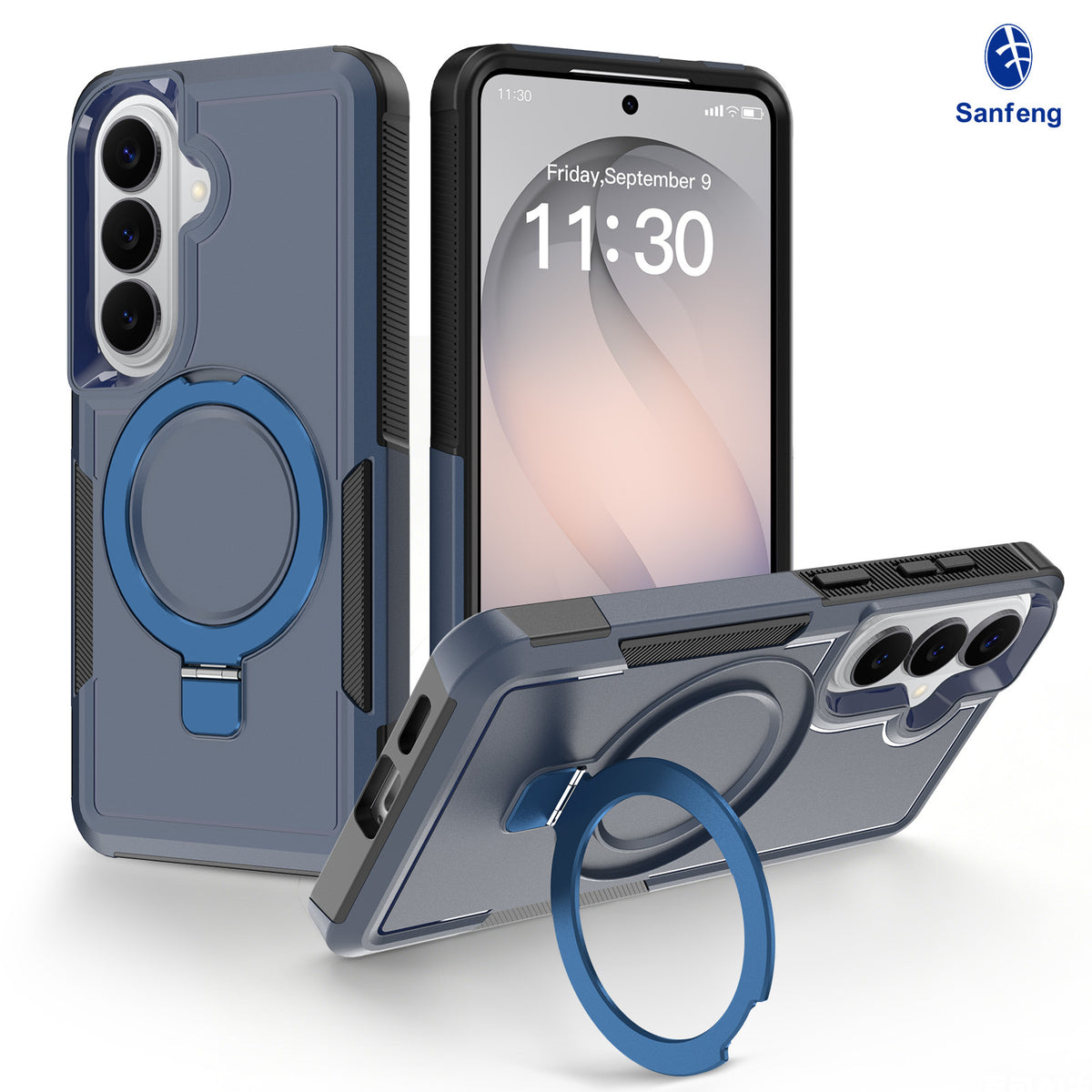 Magnetic Phone Case with Invisible Rotating Stand for Samsung Galaxy S25 S24 S23 Ultra Plus, Frosted TPU Anti-Fall Matte Protective Cover