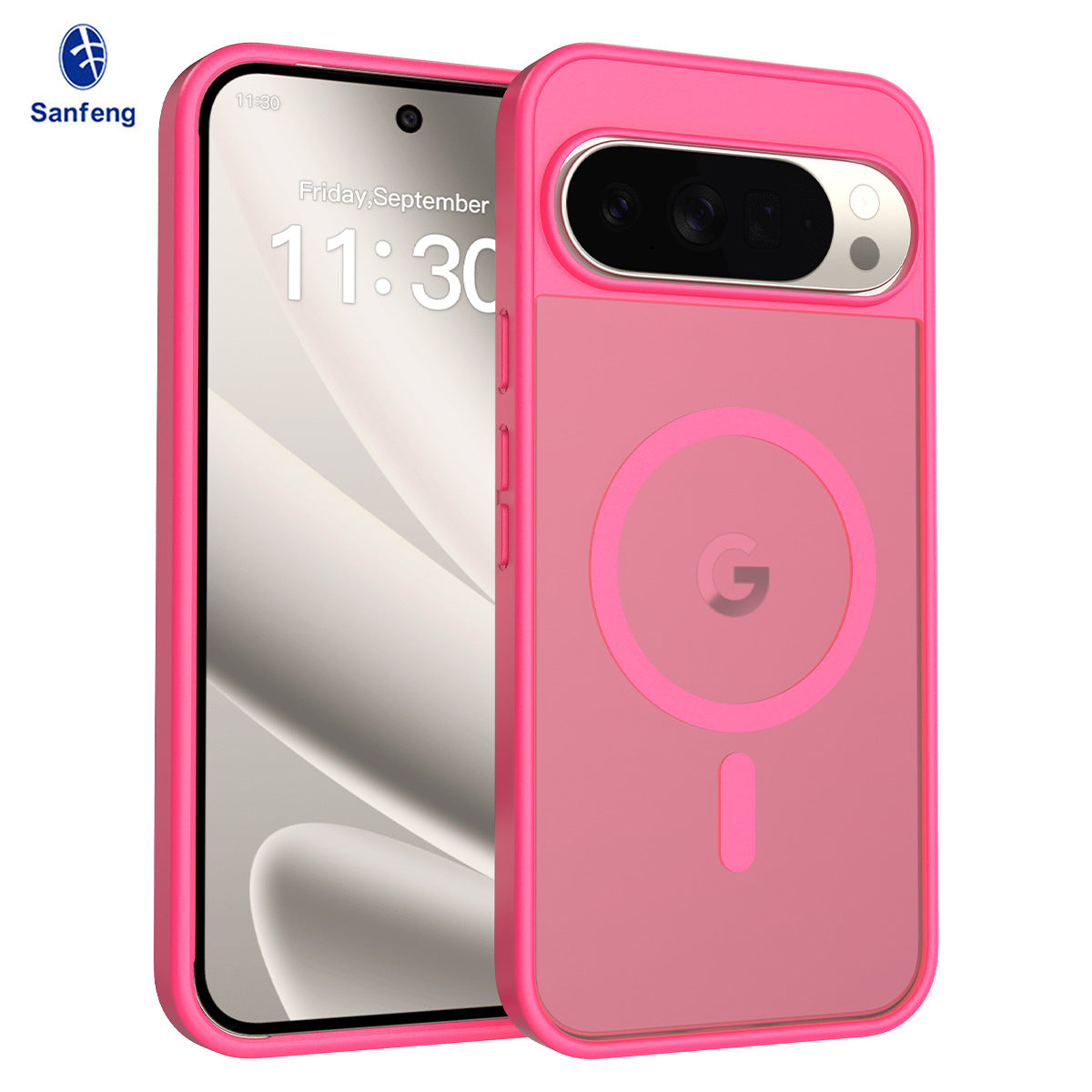 Magnetic Frosted Translucent Case Compatible with Google Pixel, Thickened Shockproof TPU Anti-Fall Protective Cover