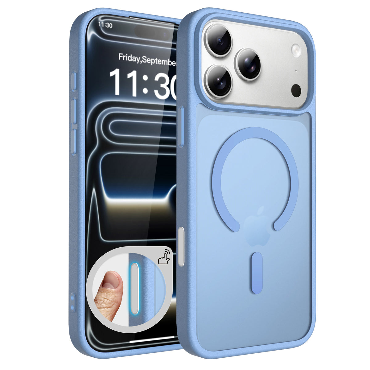 Sanfeng Magnetic Translucent Matte Anti-Fall TPU Phone Case Compatible with Apple iPhone
