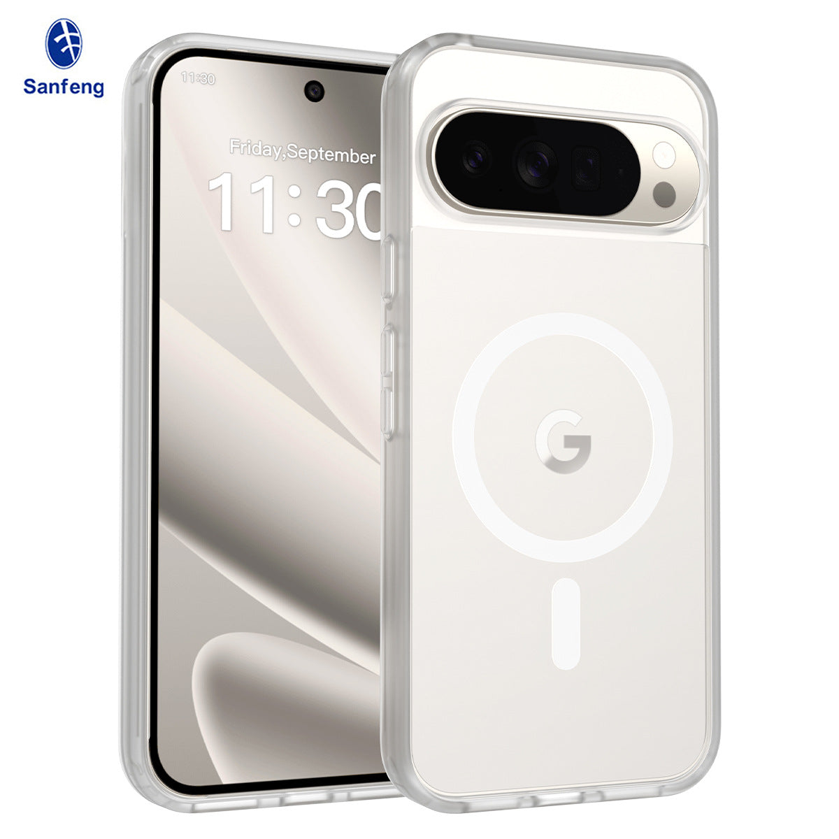 Magnetic Frosted Translucent Case Compatible with Google Pixel, Thickened Shockproof TPU Anti-Fall Protective Cover