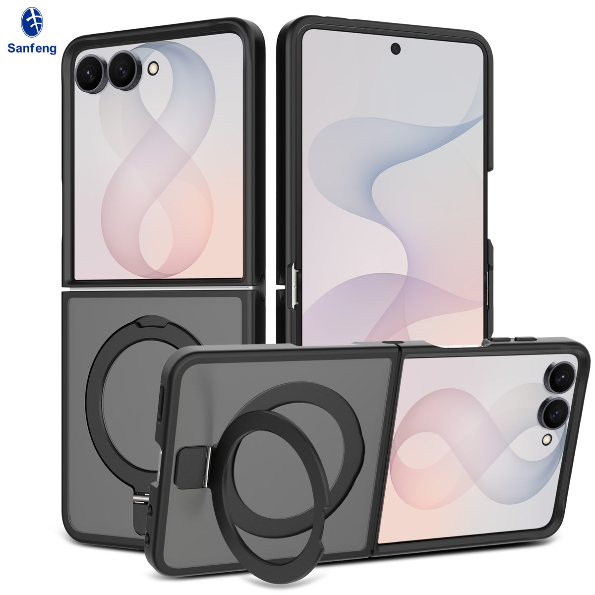 Matte Magnetic Foldable Phone Case Compatible with Samsung Galaxy, Anti-Drop TPU Protective Cover
