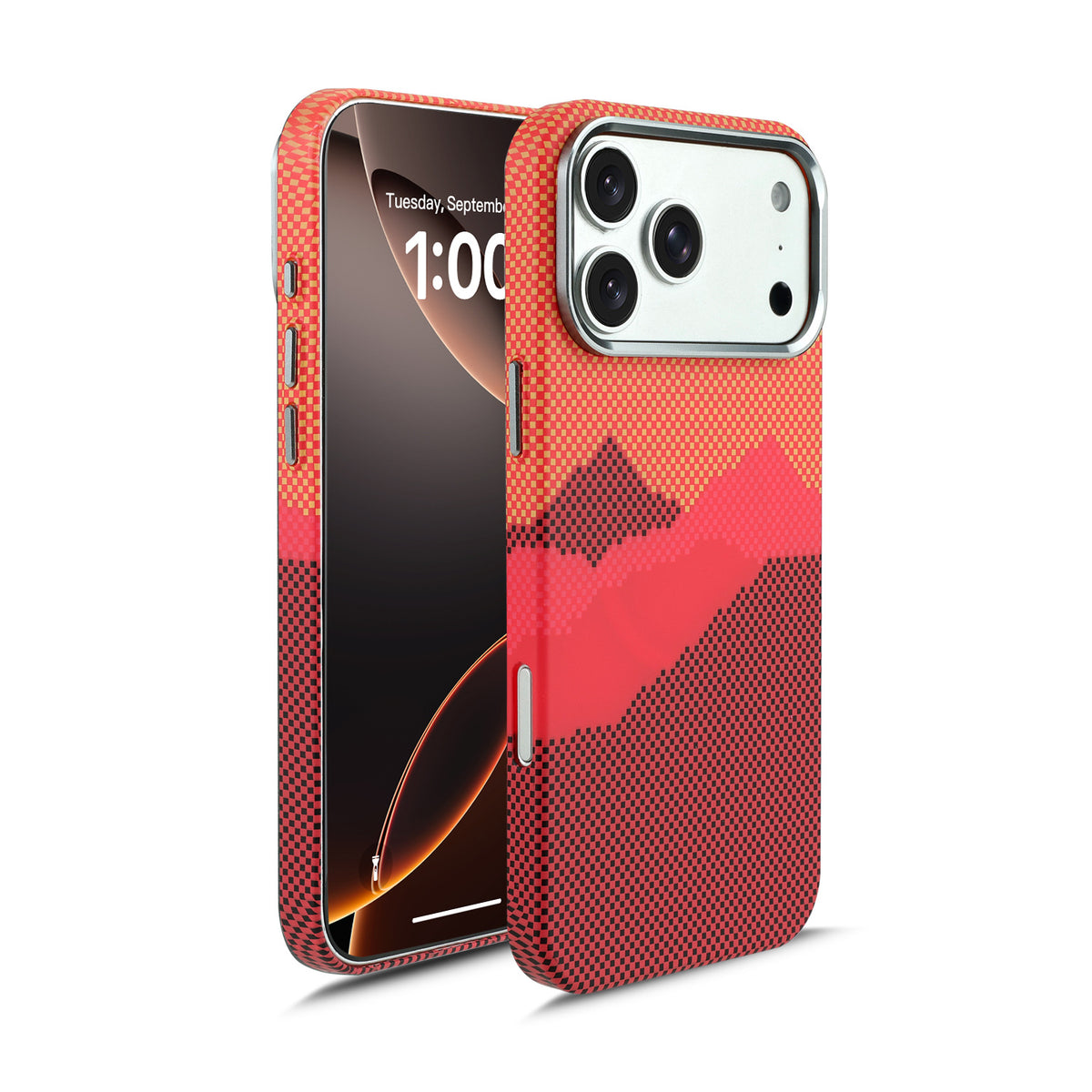 Magnetic Carbon Fiber Texture Phone Case with Metal Frame for iPhone 18 17 16 15 14 13 Pro Max Shockproof Skin-Feel Protective Cover