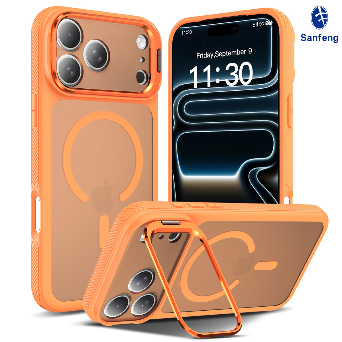 Magnetic Lens Holder Phone Case with Airbag Drop Protection, Anti-Fingerprint TPU Skin-Feel Cover for iPhone 16 & 17 Series