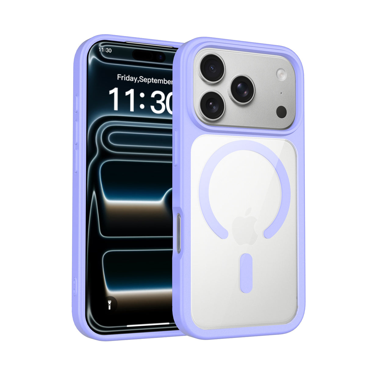 Magnetic Frosted Translucent Phone Case Compatible with iPhone 17 Air, Slim Anti-Fingerprint TPU Protective Cover (Black + Transparent)
