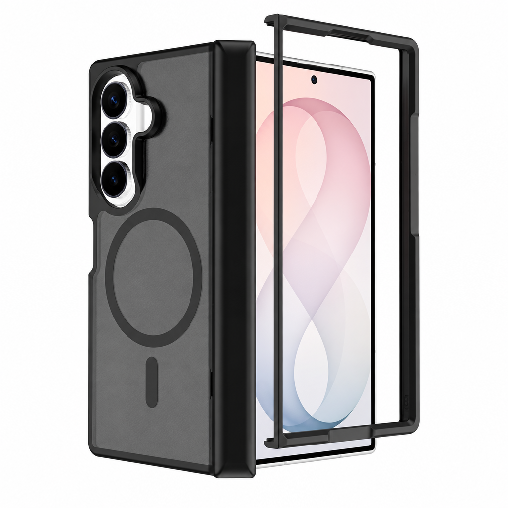 Magnetic Matte Case for Samsung Galaxy Z Fold 8 Ultra, Translucent TPU Shockproof Protective Cover with Spring Hinge