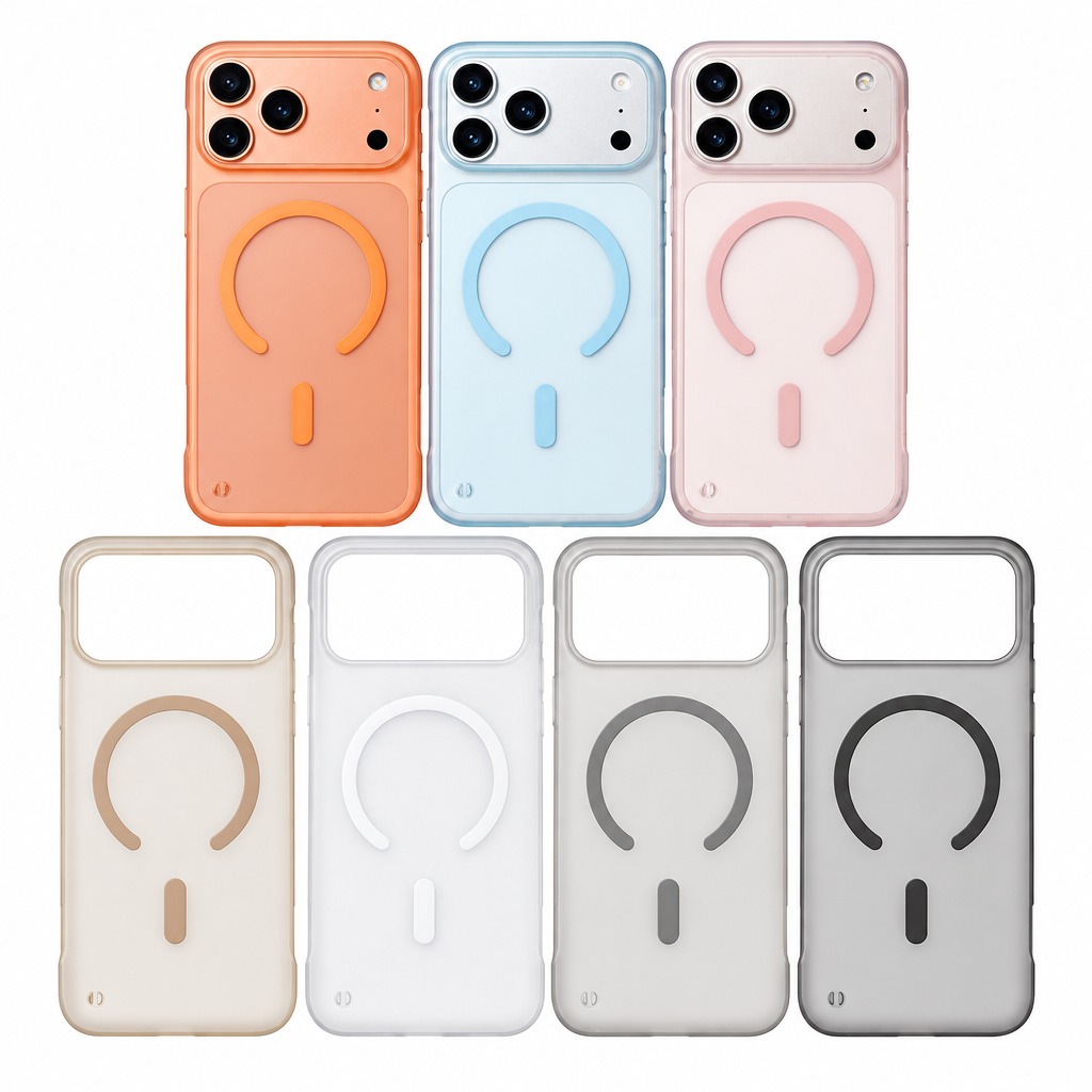 Ultra-Thin Frameless Magnetic PC Case for iPhone 17 16 15 14 13 Pro Max - Frosted Matte Translucent Slim Cover with Heat Dissipation & Drop Protection