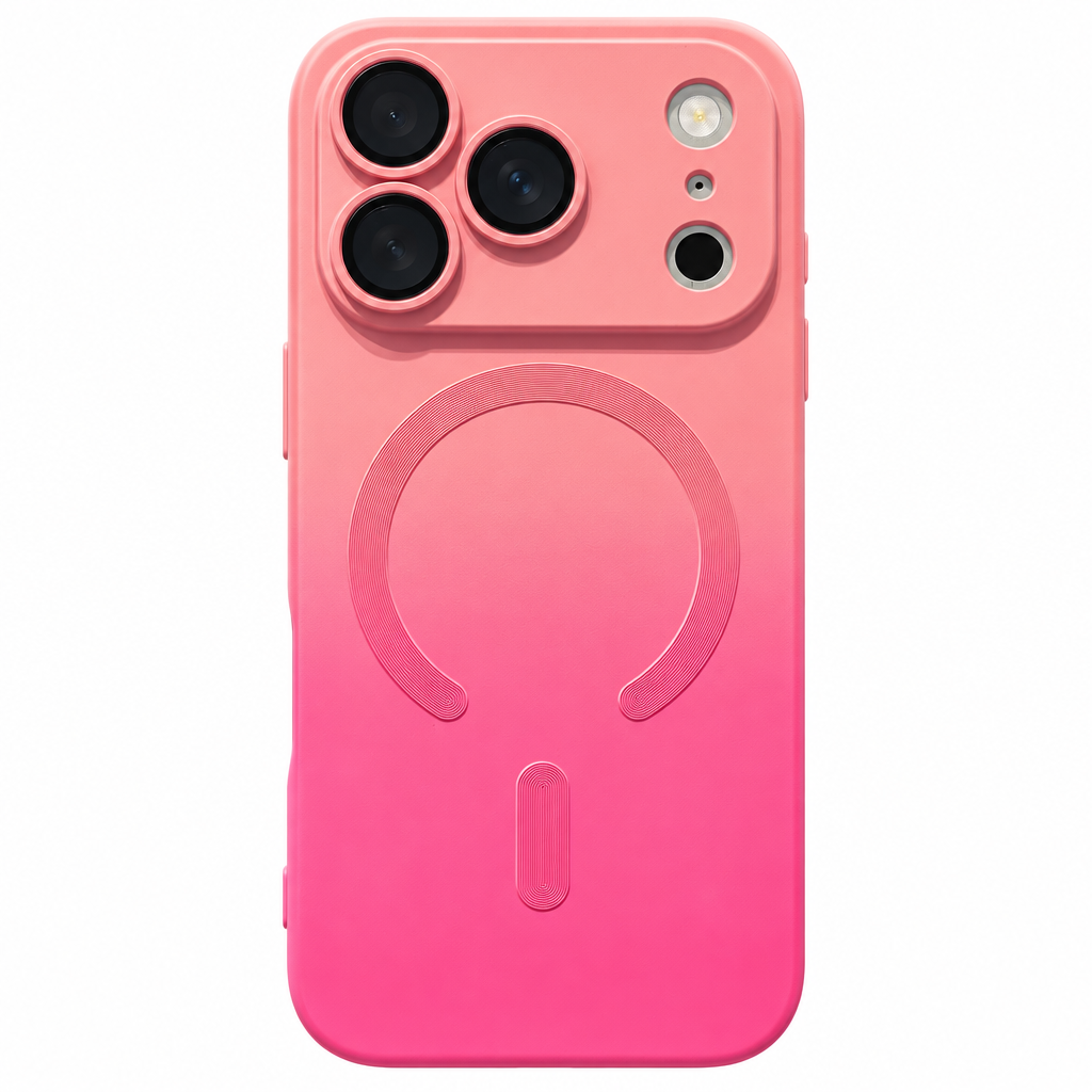 Luxury Gradient Magnetic Phone Case with Built-in Camera Lens Protector & Kickstand for iPhone 17 16 15 14 13 12 Pro Max, Soft Silicone Shockproof Cover