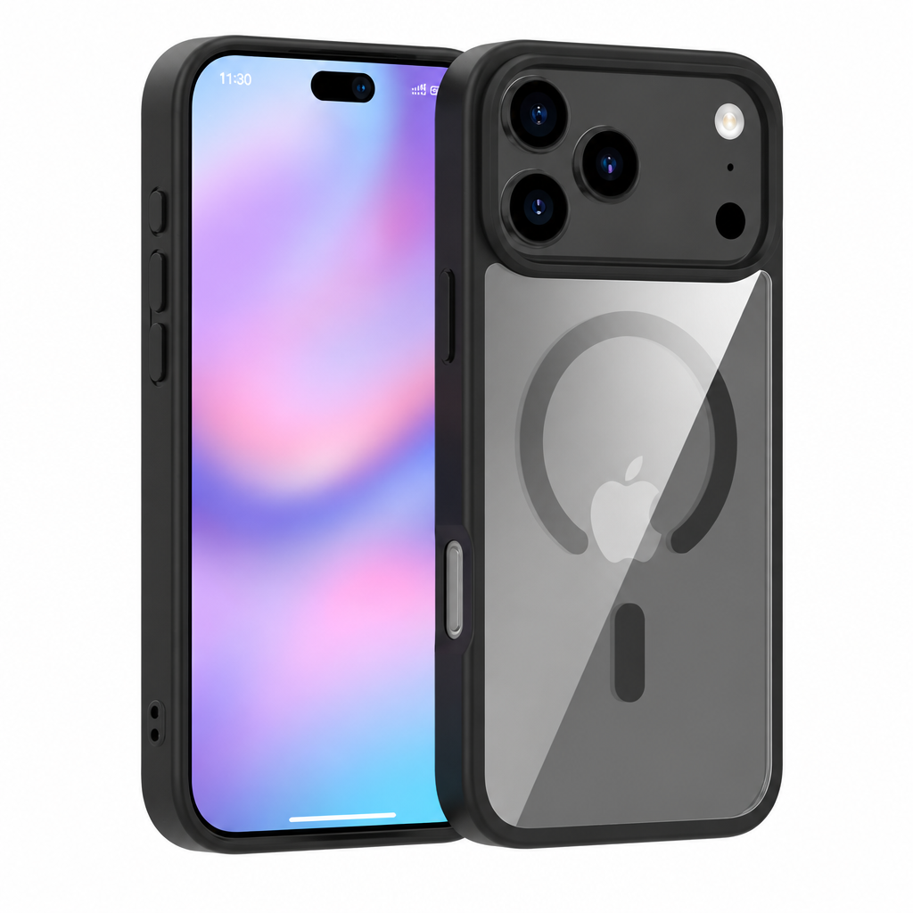 Translucent Matte Magnetic Phone Case for iPhone 17 16 15 Pro Max Plus Air, High-Quality TPU Anti-Fall Protective Soft Cover