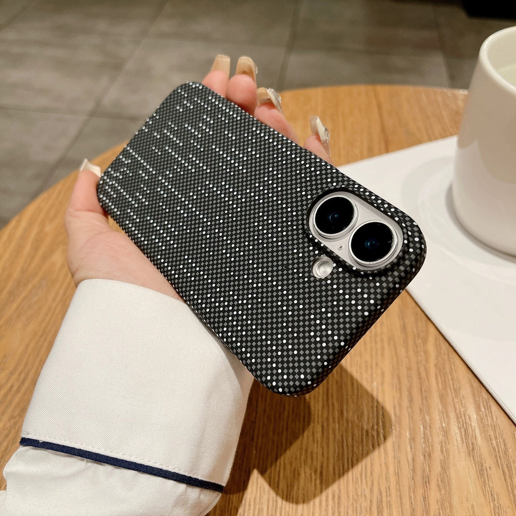 Carbon Fiber Texture Phone Case for iPhone, MagSafe Hard PC Case Ultra-thin Anti