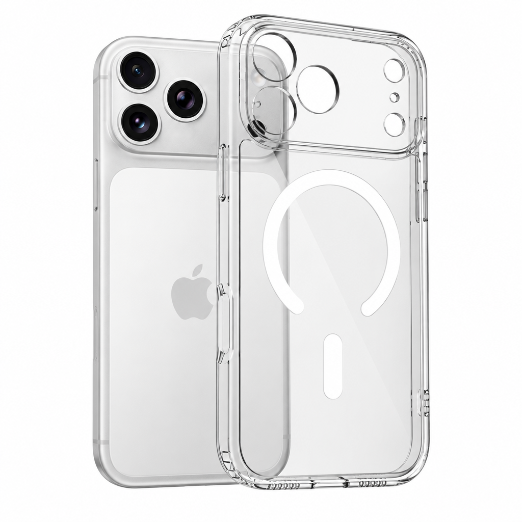 Sanfeng Clear Magnetic Phone Case for iPhone 16 Pro Max, Ultra-Thin Shockproof TPU Protective Cover with Precise Camera Protection