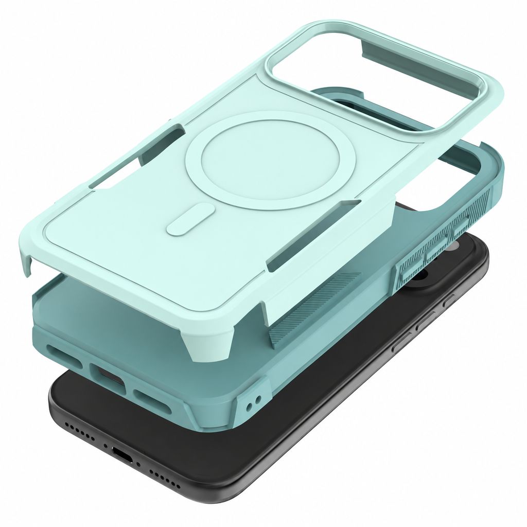 Sanfeng Magnetic Silicone Phone Case with Four-Corner Anti-Drop Protection and Anti-Fingerprint Finish