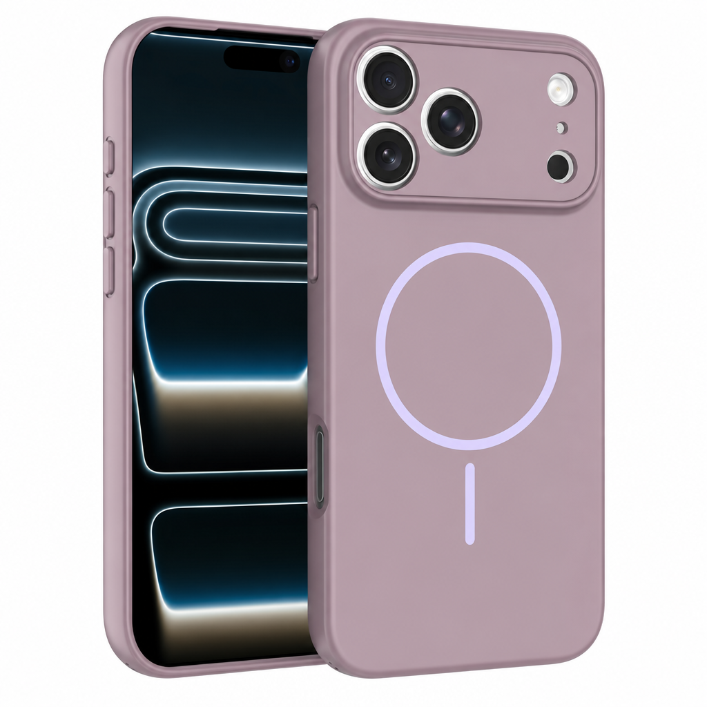 Magnetic Matte Silicone Phone Case with Lanyard Hole for iPhone 17 16 15 Pro Max Anti-Fall Protective Cover