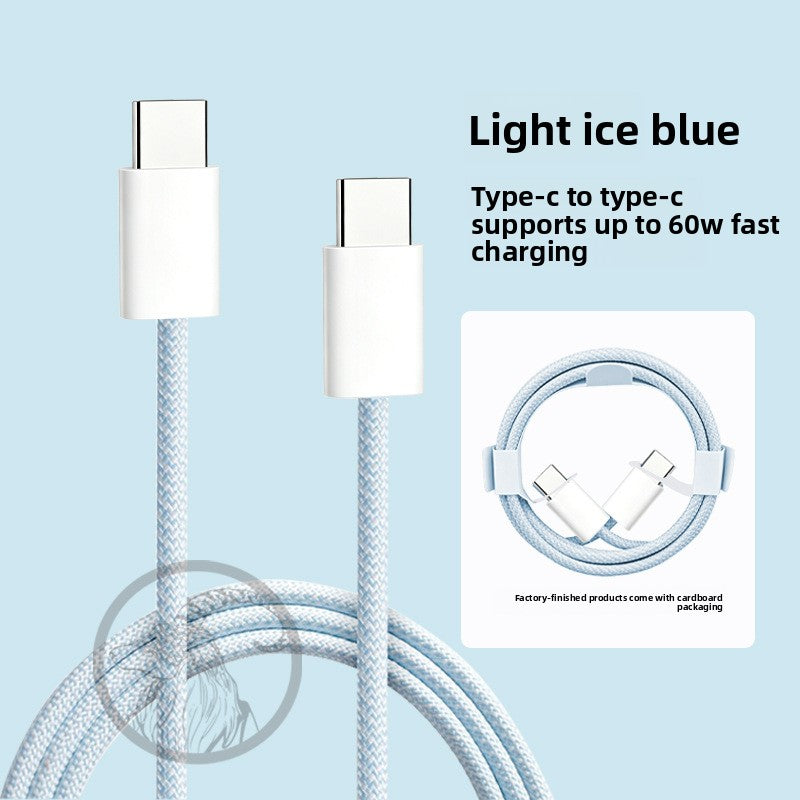 TOLIF Macaron Nylon Braided Fast Charging Cable, Up to 60W PD USB-C to USB-C / Lightning Cable