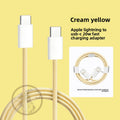 TOLIF Macaron Nylon Braided Fast Charging Cable, Up to 60W PD USB-C to USB-C / Lightning Cable