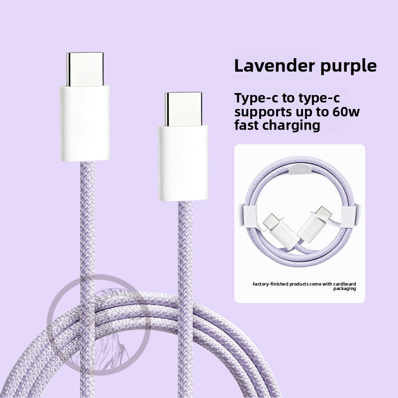 TOLIF Macaron Nylon Braided Fast Charging Cable, Up to 60W PD USB-C to USB-C / Lightning Cable
