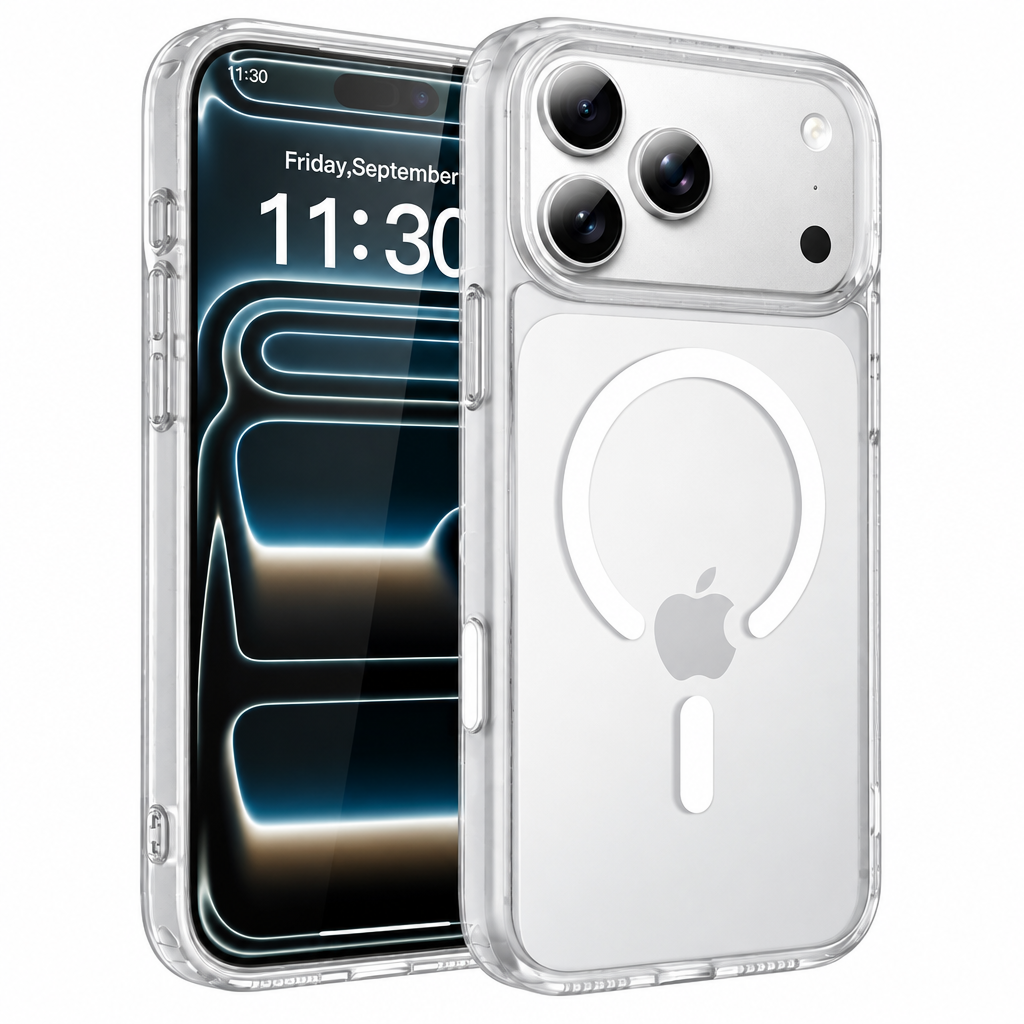 Frosted Translucent Magnetic Phone Case for iPhone 17 16 15 Series - Anti-Fall Airbag Skin-Feel Matte TPU Protective Cover
